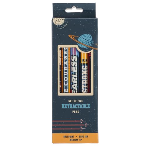 Christian Art Gifts Strong & Courageous Pen Set, Space Design - color: Strong & Courageous/Multicolor