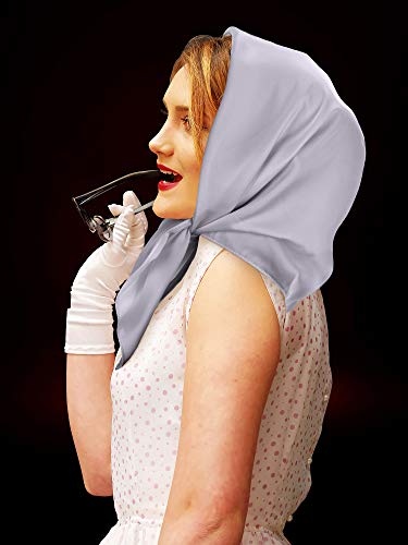 SATINIOR Square Neck Scarf Women - color: Grey, size: 27.56 x 27.56 inches