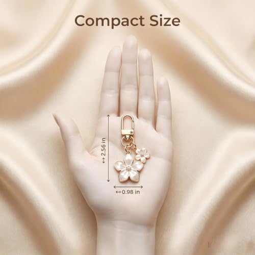 9Pcs Daisy Flower Keychains Gold Alloy Lobster Clasp Bag Charms for Handbags Backpacks Car Keys Women Accessories Set - color: 9-white