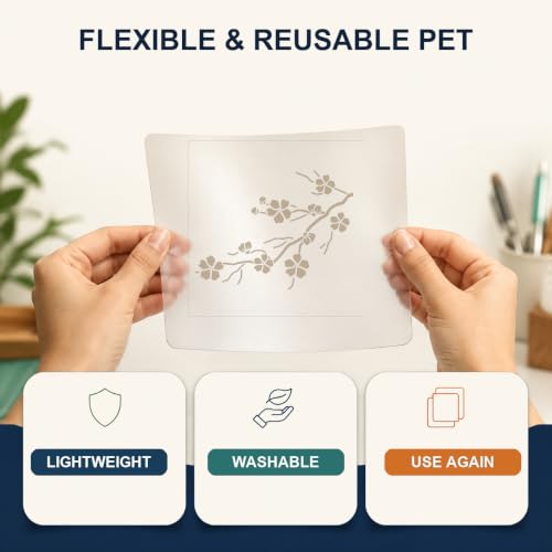 MAGJUCHE Cherry Blossom Stencil 12 Inches, Reusable Cherry Blossom Stencil for Painting DIY Crafts Decor - color: 12inches