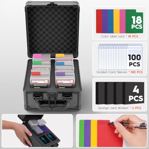 2 Row Graded Card Case Storage Box, Holds 60+ PSA Slab Case for Sport Cards - size: 2 Row Holds 60+ Card Slabs