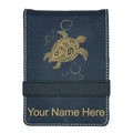 LaserGram Mini Padfolio with Notepad and Pen, Hawaiian Sea Turtle, Personalized Engraving Included (Black with Gold) - color: Black With Gold