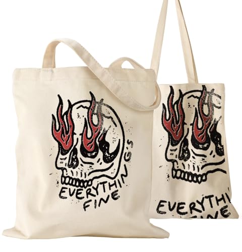 Miss Adola Cute Aesthetic Canvas Tote Bag for Women - color: Skeleton