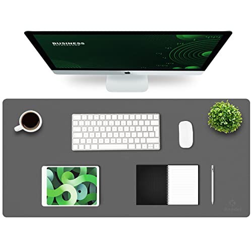 K KNODEL Extra Large Desk Mat, Leather Mouse Pad (35.4"x17", Dark Gray) - color: Dark Gray, size: 35.4" x 17"