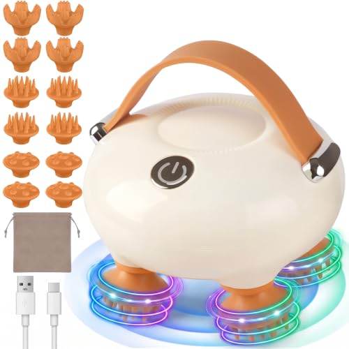 Scalp Massager, Electric Head Massager for Stress Relax - color: Beige+brown