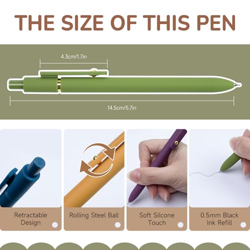 UIXJODO Gel Pens, 6 Pack Gold Retro 0.5mm Black Ink Pens Fine Point Smooth Writing Pens for School Office Supplies, Gifts for Women Girls - color: 6 Pack Gold Retro - Black Ink