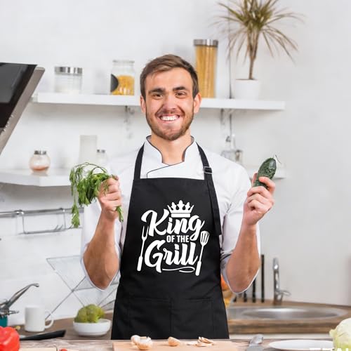 Funny Black Apron with Pockets for Man,Dad,Husband,Father in Law,Chef Daddy Women Grilling Apron BBQ Cooking Gifts - color: Apron-13