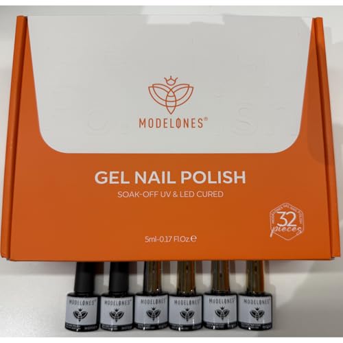 modelones Gel Nail Polish Set Glitter Nude 32PCS 28Colors Red Green Purple - color: A1-Color Story
