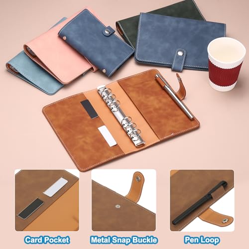 PATIKIL A6 PU Leather Binder Cover 6 Ring Loose Leaf Brown - color: Brown, size: A6