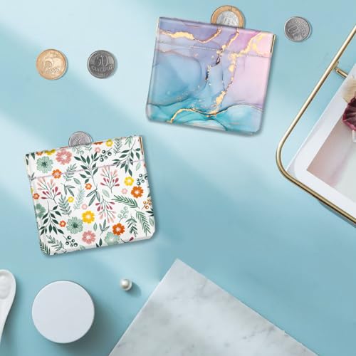 Squeeze Coin Purse Pouch Mini Coin Pocket Portable Change Wallet - color: Green Daisy, size: Mini (3.54"x3.2")