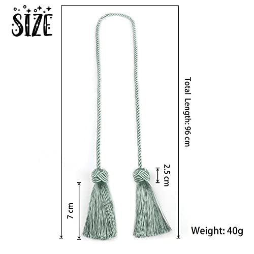 BEL AVENIR 2 Pack Handmade Rope Tassel Curtain Tiebacks - color: Light Blue, size: 2 Pack