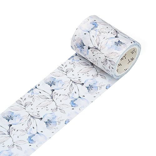 WT Azalea Bloom Wide Washi Tape, Single Roll, Original Watercolor Floral Designs, 60mm Wide, Decorative Masking Tape for Journals, Bujo Planners, DIY Crafts, Scrapbook, Adhesive Wrapping Tape - color: WT Azalea Bloom Wide Washi Tape