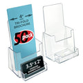 Azar Displays, 252922-50PK, Counter Trifold Brochure Holder with Horizontal Business Card Holder, Brochure Display Stand with Gift Card Pocket Flyer Holder Clear Card Display for Literature, 50-Pack - size: 50-Pack, style: Business Card Pocket