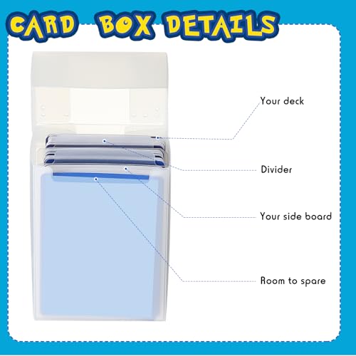 Leyndo 24 Pack TCG Card Deck Storage Box with Divider, Fits 80+ Cards Each