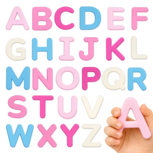 JoyCat Silicone Magnetic Alphabet Letters Fridge Magnets, Whimsical Color