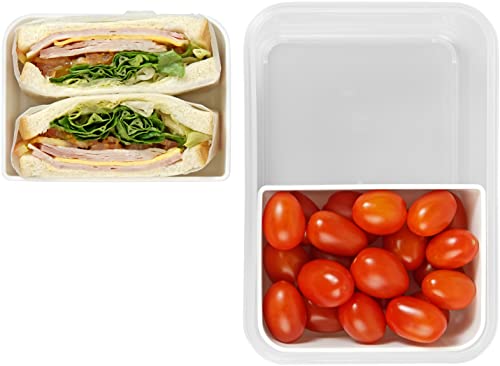 carrotez 2 Compartment Food Container - 6.3 Cup (1500ml) - color: White, size: 2 Compartment (6.3 Cup)