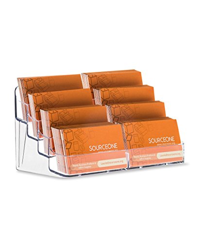 SOURCE ONE 8 Pocket Desktop Clear Acrylic Business Card Holder - size: 1 Pack