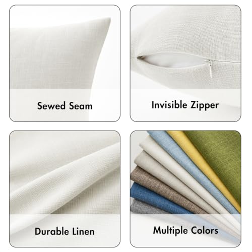 MIULEE Pack of 2 Decorative Linen Burlap Pillow Covers Farmhouse Boho Accent Pillowcases Modern Home Decor for Couch Sofa Bedroom Living Room 18x18 Inch Gray White - color: Gray White, size: 18" x 18" (Pack of 2)