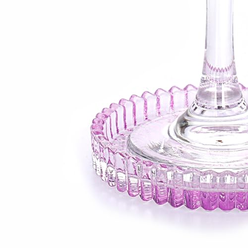 JUXYES 5 Pack Clear Purple Crystal Coasters Round Cup Mat, Glass Coasters for Drinks Coffee Tea Wine, Decorative Wine Bottle Coaster, Crystal Drink Coasters for Restaurant bar Kitchen Dining Table - color: Purple, size: 5 Pack