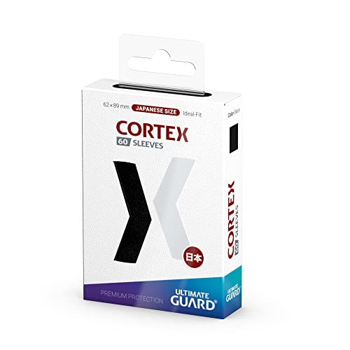 Ultimate Guard Cortex Outer Card Sleeves, 60 Japanese Size TCG Sleeves, 62 x 89mm, Black Back, Glossy Finish, No PVC & Acid-Free, High Clarity - color: Black, size: Japanese Glossy