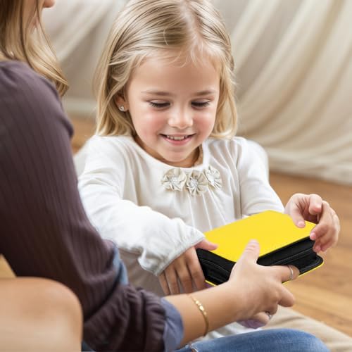 GEAoffice 1 Pocket Mini Card Binder Holds 80 Cards with Zip Closure, Yellow - color: Yellow-1 Pocket