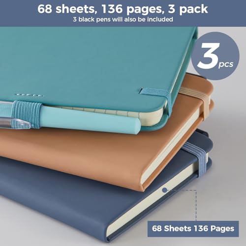 NIRMIRO 3 Pack Small Pocket Journaling Notebooks with Pen, A6 (3.7" x 5.7"), for Women/Men Work Writing Travel Business, School Office Supplies - color: 3 flower, size: A6
