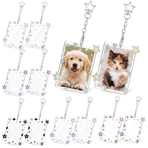 Geyoga 12 Star Photocard Holder with Metal Chain Transparent Y2K Charm 3" - style: Star