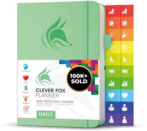 Clever Fox Daily Planner, Undated Professional & College Day, Mint Green - color: Mint Green (Undated)