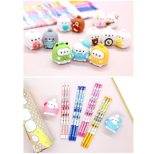 LENITH White Rabbit Molang Mini Figure Pencil Set Korean Stationery 12ea 1 set Blue/From Korean Animation/몰랑 연필