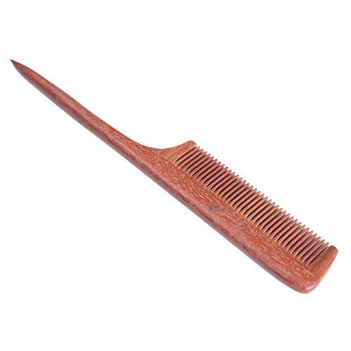 Breezelike Fine Tooth Hair Comb for Women, Wooden Tail Comb for Styling - color: Red Sandalwood
