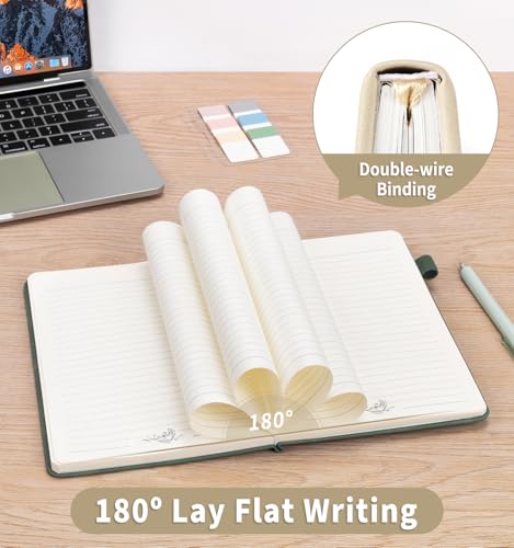 Lined Journal Notebook for Women Men, A5 Hardcover Leather Journals - color: B-Minimalist-White, size: 1 Pack-A5（5.8"×8.3"）