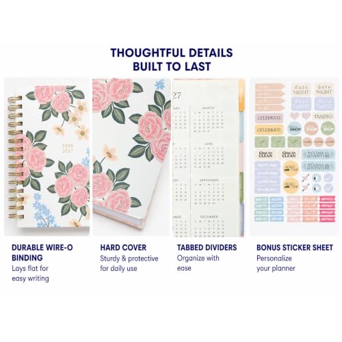 WORLD TRAVELER Academic Planner School Organizer Jul 2026-Dec 2027, 7"x9" - color: Pink Floral