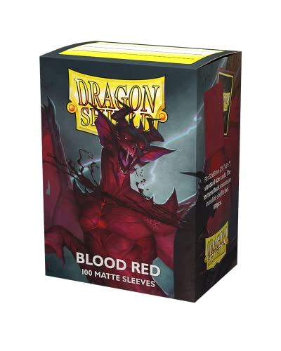 Dragon Shield | Standard Size Card Matte Sleeves | 100 CT - Smooth & Tough Premium TCG Sleeves | Compatible with Pokemon, Flesh & Blood, One Piece & Magic the Gathering | Blood Red - color: Blood Red