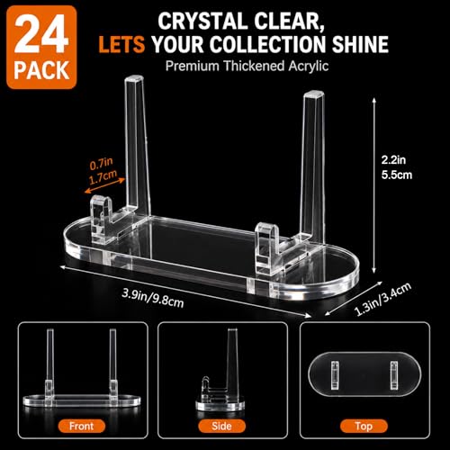 24 Pack Acrylic Card Display Stands Clear Trading Card Holders
