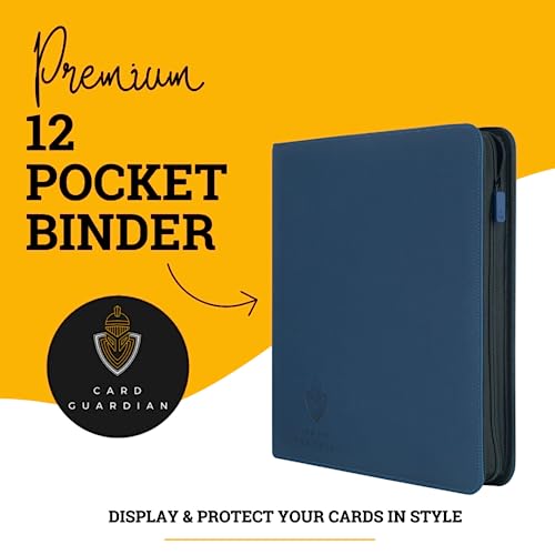 Card Guardian 12 Pocket Premium Binder with Zipper for 480 Cards, Blue - color: Blue