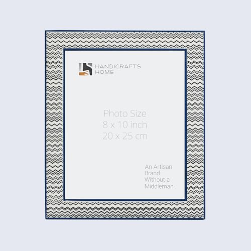 Handicrafts Home Resin Inlay Black & White Picture Frame Modern Decor, 8x10 - color: RHYTHM-WAVES, size: 8X10