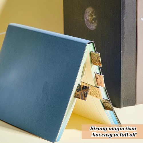 Tenare 12 Pcs Magnetic Bookmarks 12 Style Magnet Page Markers, Retro - style: Retro