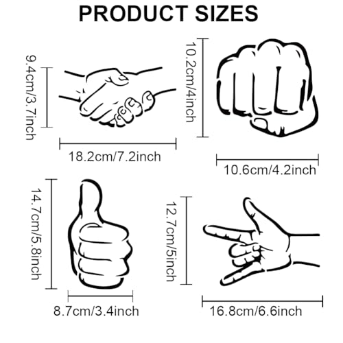 MAYJOYDIY 2pcs Hand Gesture Fist Stencil 11.8×11.8inch 9 Styles Handshake OK Heart Gesture Stencil with Paint Brush Hands Themed Drawing Template for Wood Walls Canvas Furniture Crafts Art Projects - color: Hand Gesture Fist