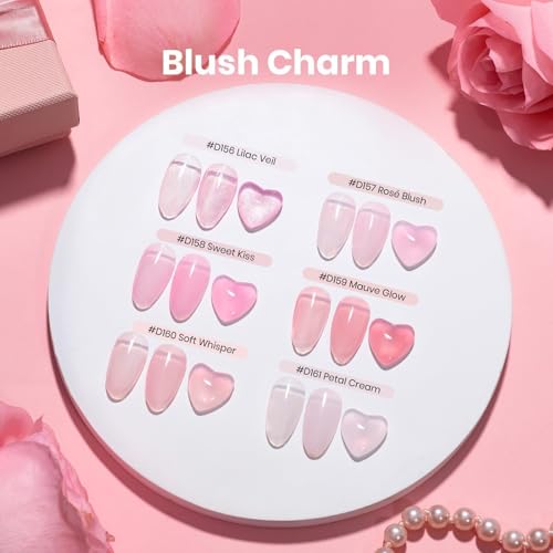 Beetles Builder Gel Nails Kit with UV Lamp, Pink Building Gel - color: C-Blush Charm