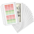 16 Pcs A5 Binder Envelope Pouches, A5 Zippered Binder Inserts for 6-Ring Budget Cash Envelope System, Clear envelopes for Money Saving and Budgeting, with 42 Sticky Binder Labels - size: A5