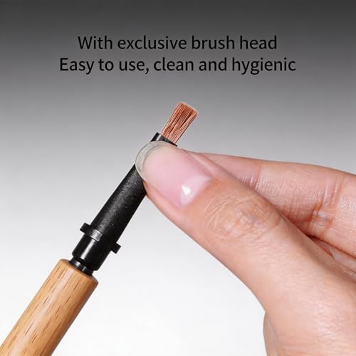 12 Pcs Nail Polish Brush Set, Replaceable Nail Art Brushes Heads Kit with Wooden Handle for Gel Nail Polish, French Tip, Liner Painting, Home Salon DIY Manicure Use