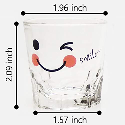 LENITH] Korean Soju Shot Glasses Sets, 1.7 oz, Character Clear Glass, Heart Shaped Glass for Whiskey,Tequila and Liquor. (Characters) - color: Characters