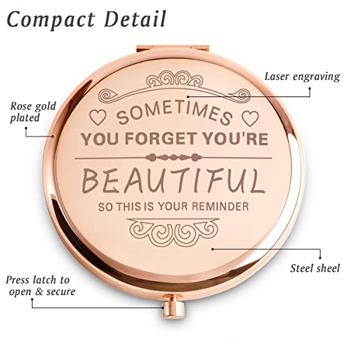 Personalized Compact Mirror, Stocking Stuffer for Women