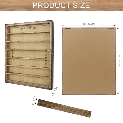 FramePro Shadow Box Frame Display Case 16x20 with Removable Shelves, Deep Memory Box Trinket Knick Knack Shelf Cabinet for Collector, Keepsake Coins Military Medals Wedding Flowers Real Wood - color: Carbonized Wood, size: 16x20