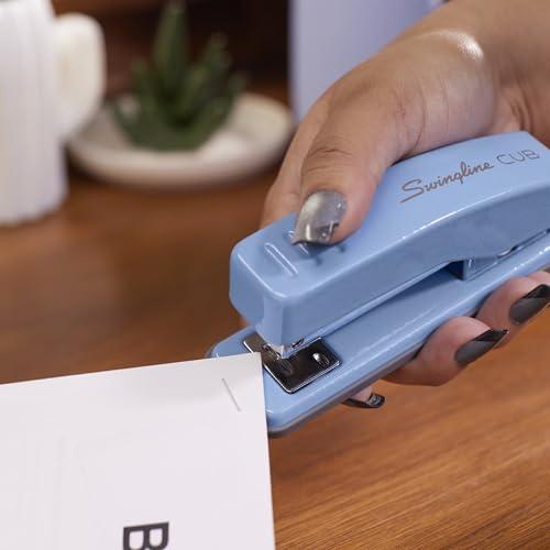 Swingline Stapler, Cub Compact Desktop Stapler, 20 Sheet Capacity, Metal, Electric Blue (S701069) - color: Blue