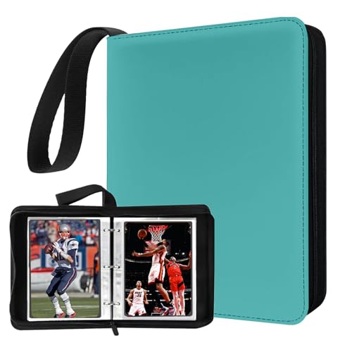 Mini Card Binder, 1-Pocket Super Lightweight Zipper Binder Holds 80+ Trading Cards, Small Cards Binder for TCG, MTG, Sports & Game Cards, Portable Gift for Girls & Collectors (Sky blue) - color: Sky blue