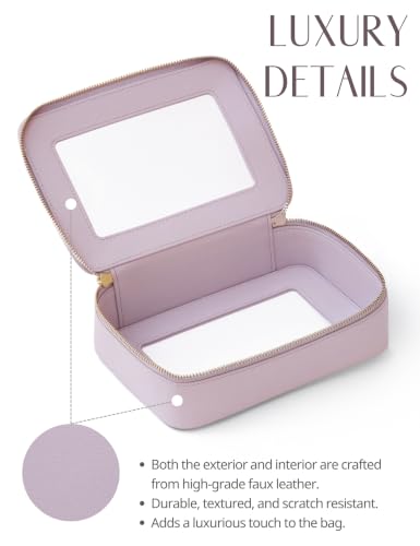 Popvibe Clear Toiletry Bag 2 Pack, Travel Makeup Bag Medium & Large Purple - color: Purple, style: Dual Elegance