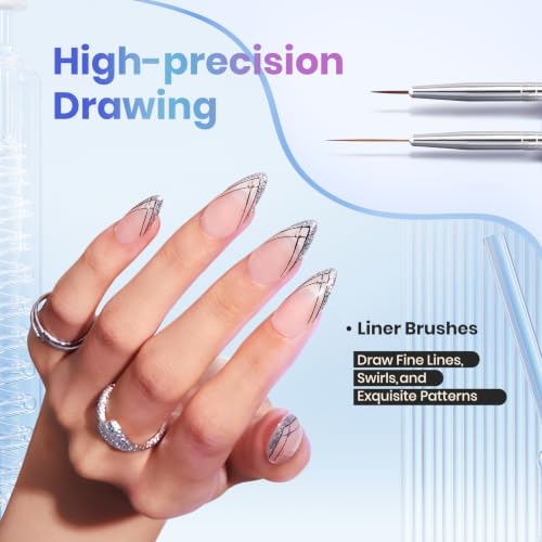Beetles Gel Polish Nail Art Brushes, 6 Pcs Fingernail Art Design Pens - color: A-Multicolor-6
