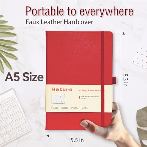 Heture Hardcover Notebooks, 6 Packs A5 Lined Journals Notebook for Writing 160 Pages, 8.2 x 5.5 inch, 6 Colors Classic Ruled Notebooks for College/Work/Travel (Assorted Color, 6 Pack) - color: Assorted Color, size: 6 Pack