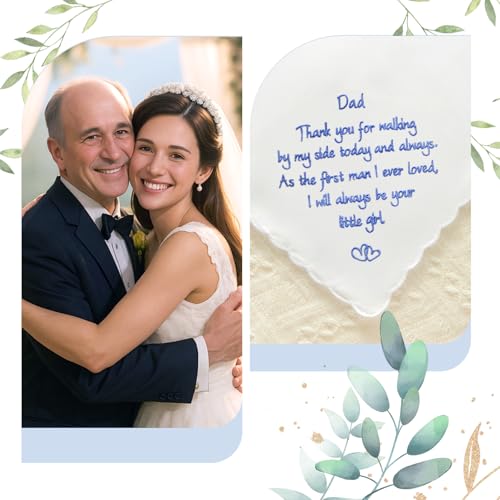 Wedding Handkerchief, Something Blue for Bride, Mother of the Bride Gift - color: Dad